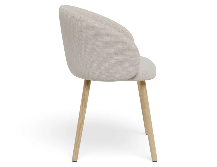 Henley Dining Chair - Timber Legs - Fawn Beige Fabric