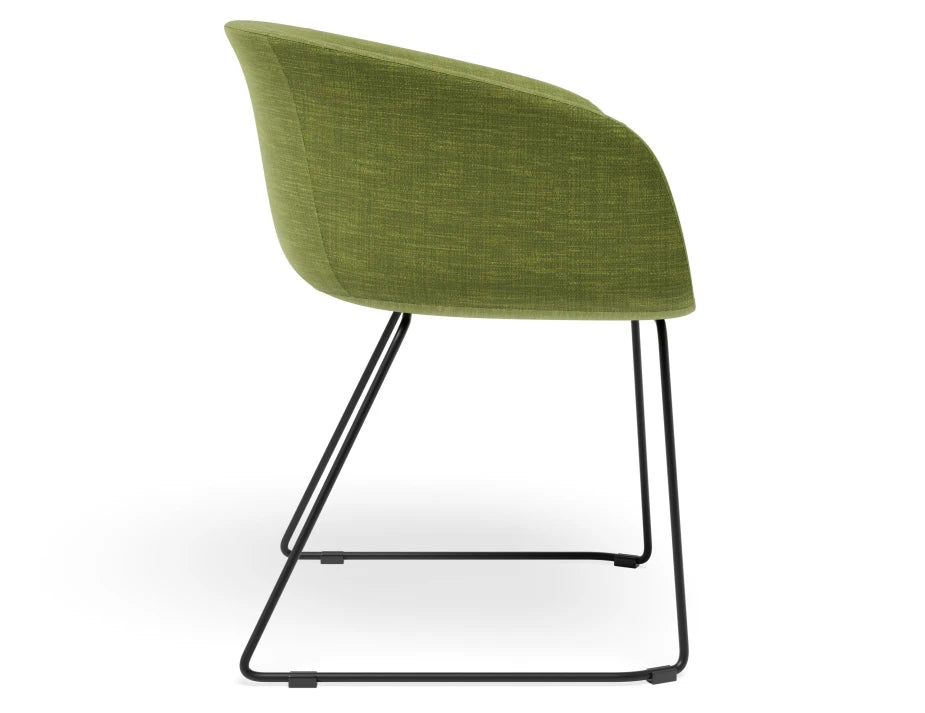 Lonsdale Armchair - Sled - Green Linen Fabric