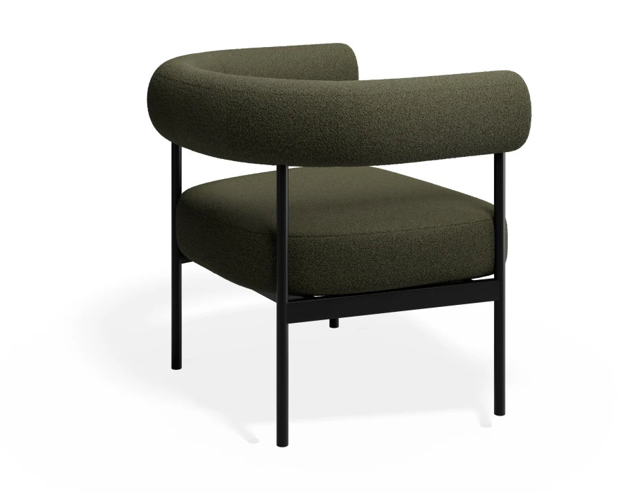 Marlowe Occasional Chair - Black Legs - Hunter Green Fabric