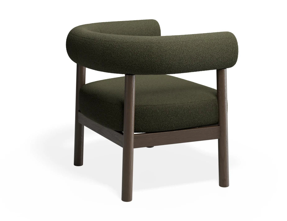 Marlowe Occasional Chair - Smoked Oak Legs - Hunter Green Fabric