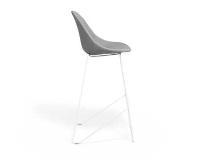 Pebble Fabric Light Grey Upholstered Stool