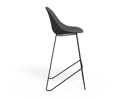 Pebble Fabric Grey Upholstered Stool