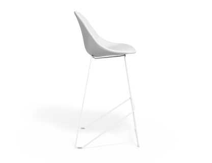 Pebble Stool White Upholstered Seat