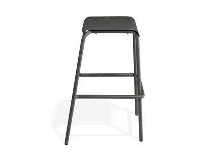 Roku Backless Bar Stool - Outdoor - Charcoal