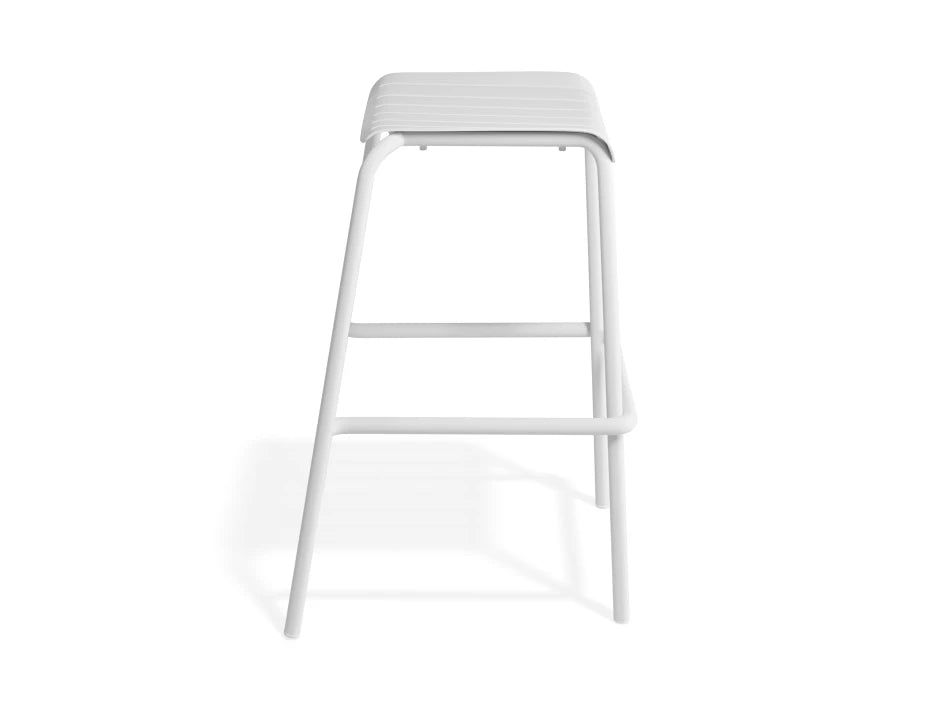 Roku Backless Bar Stool - Outdoor - White