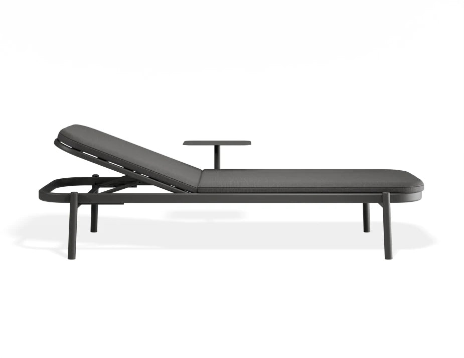 Verano Sun Lounge - Charcoal - with Side Table