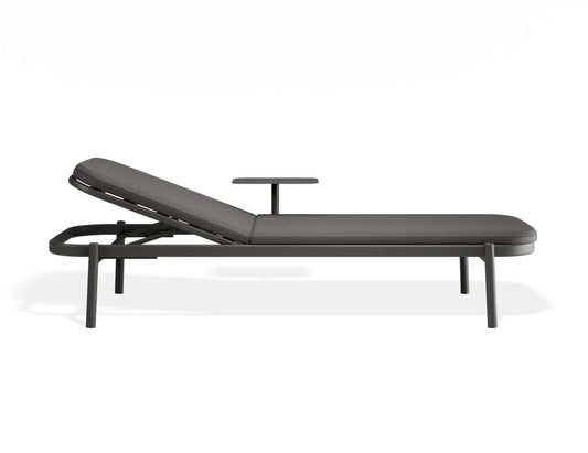 Verano Sun Lounge - Charcoal - with Side Table