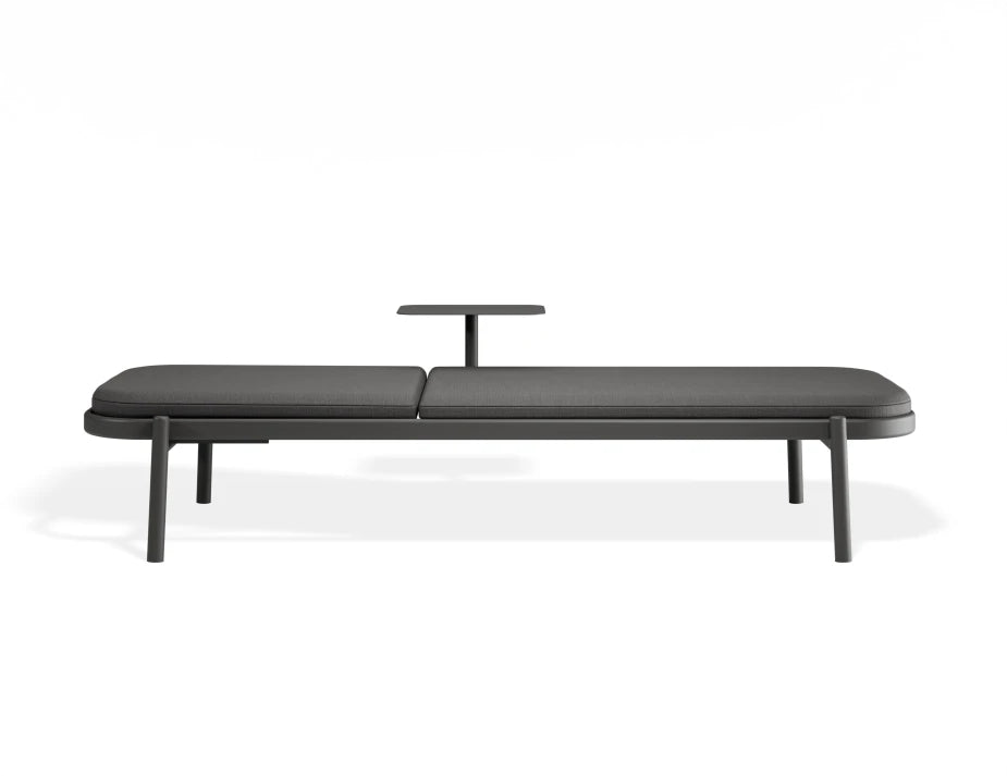 Verano Sun Lounge - Charcoal - with Side Table