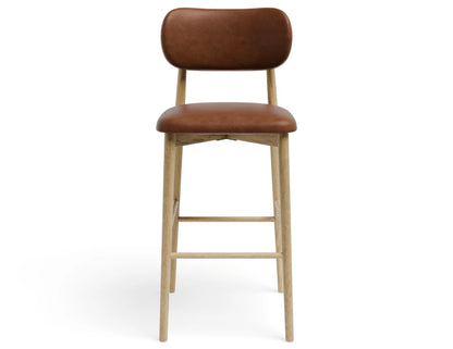 Oskar Bar Stool - Natural - Retro Brandy PU