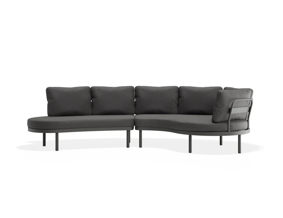 Aluna Sofa Left End Open - Charcoal - Outdoor