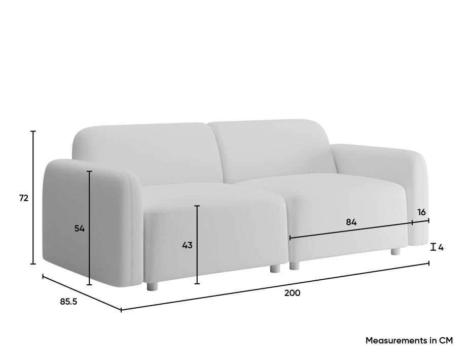 Atticus Modular Sofa - 2 Seater - Ivory Cream