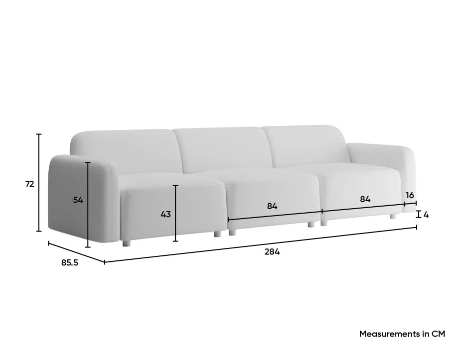 Atticus Modular Sofa - 3 Seater - Oyster Grey