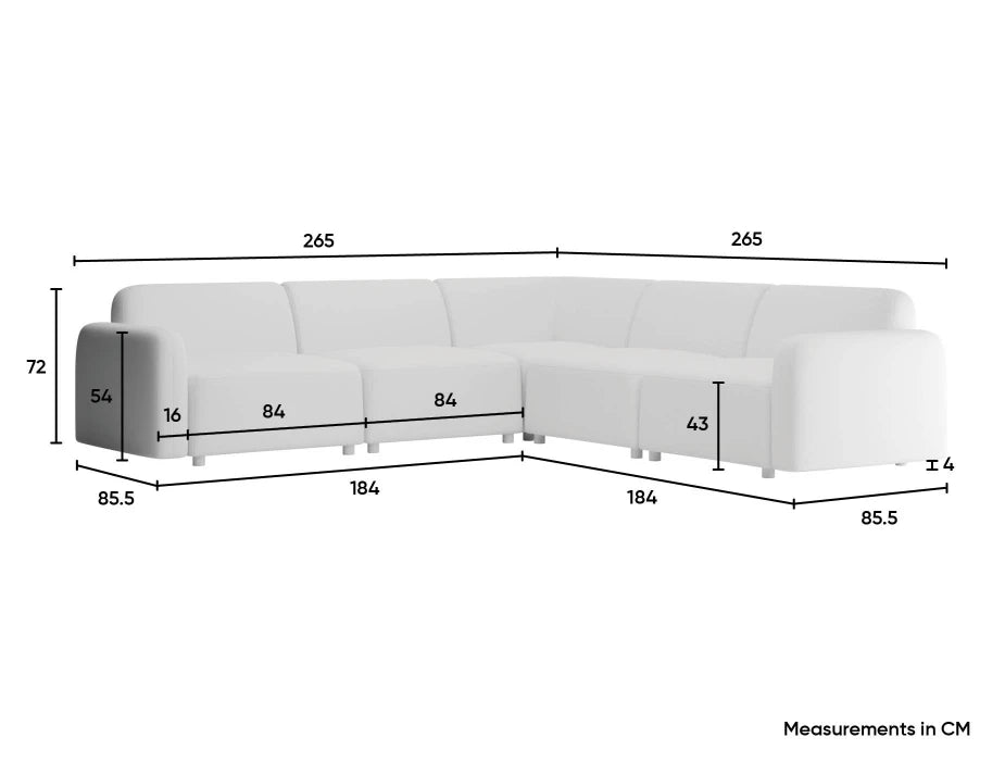 Atticus Modular Sofa - Config C Corner - Oyster Grey