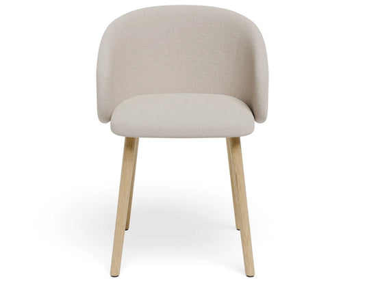 Henley Dining Chair - Timber Legs - Fawn Beige Fabric