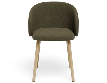 Henley Dining Chair - Timber Legs - Forest Green Fabric