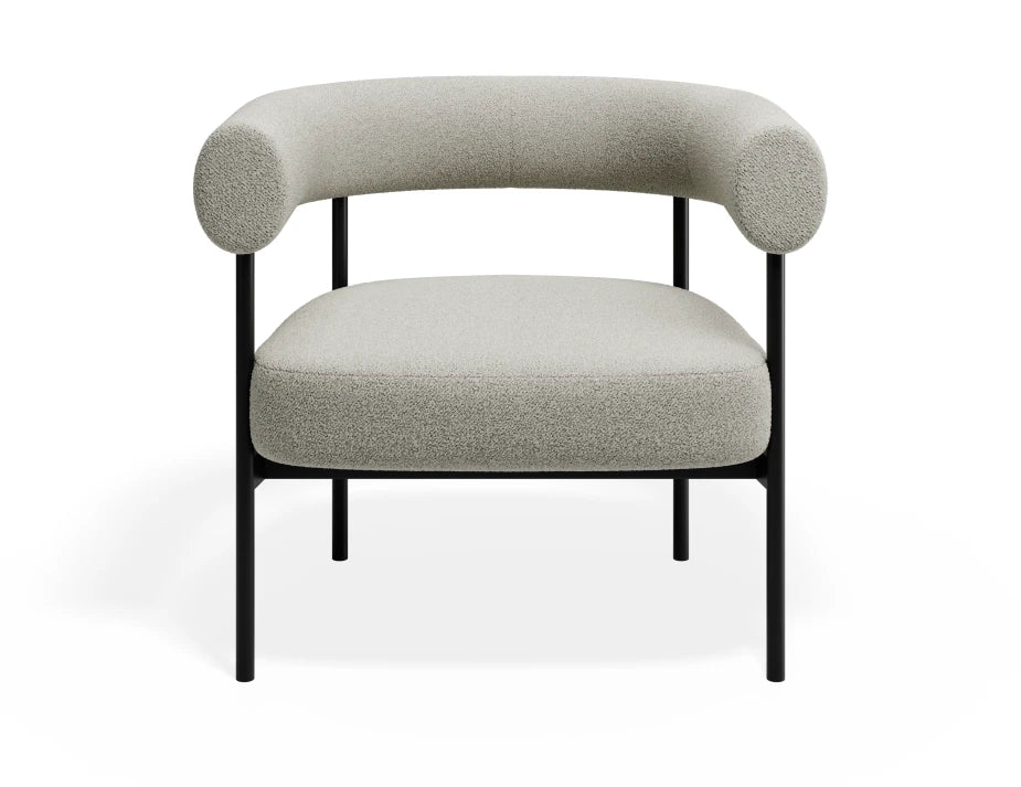 Marlowe Occasional Chair - Black Legs - Ivory Cream Fabric