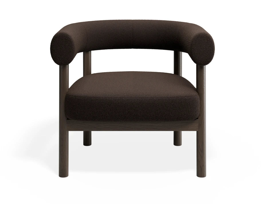 Marlowe Occasional Chair - Smoked Oak Legs - Cacao Fabric