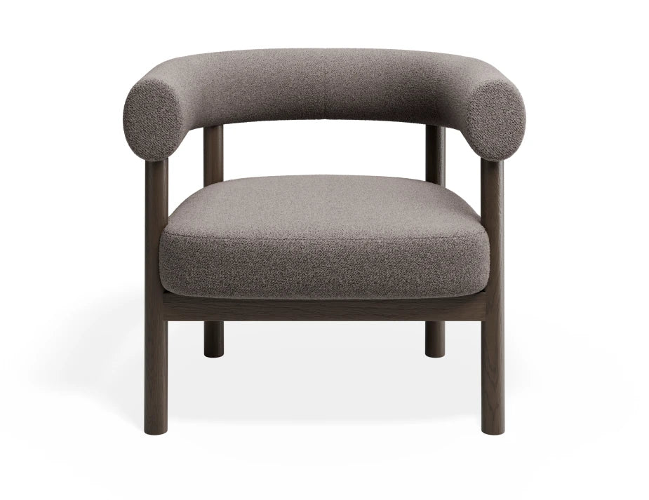 Marlowe Occasional Chair - Smoked Oak Legs - Oyster Grey Fabric