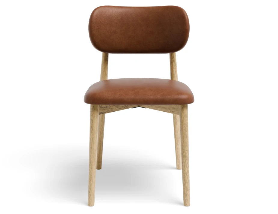 Oskar Dining Chair - Natural - Retro Brandy PU