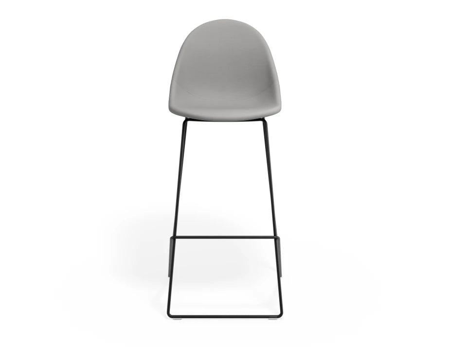Pebble Fabric Light Grey Upholstered Stool