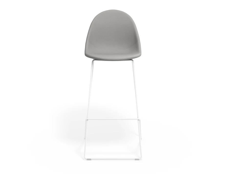 Pebble Fabric Light Grey Upholstered Stool