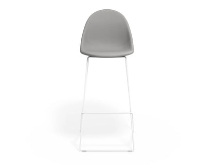 Pebble Fabric Light Grey Upholstered Stool
