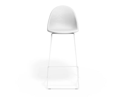 Pebble Stool White Upholstered Seat