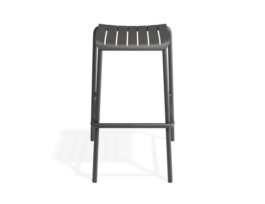 Roku Backless Bar Stool - Outdoor - Charcoal