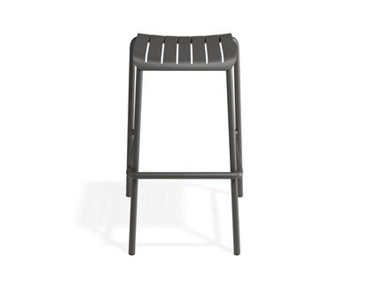 Roku Backless Bar Stool - Outdoor - Charcoal