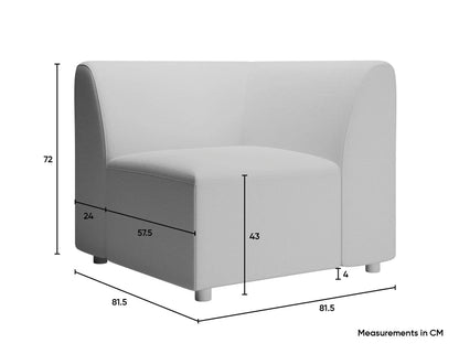 Atticus Modular Sofa Section - Corner - Oyster Grey