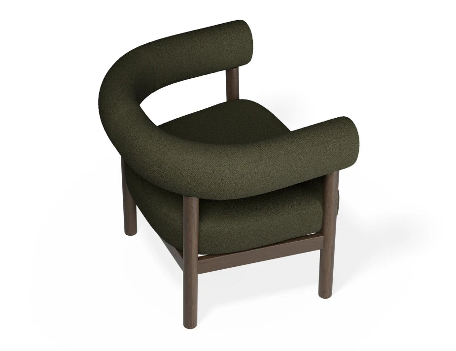 Marlowe Occasional Chair - Smoked Oak Legs - Hunter Green Fabric