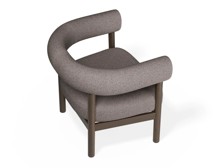 Marlowe Occasional Chair - Smoked Oak Legs - Oyster Grey Fabric