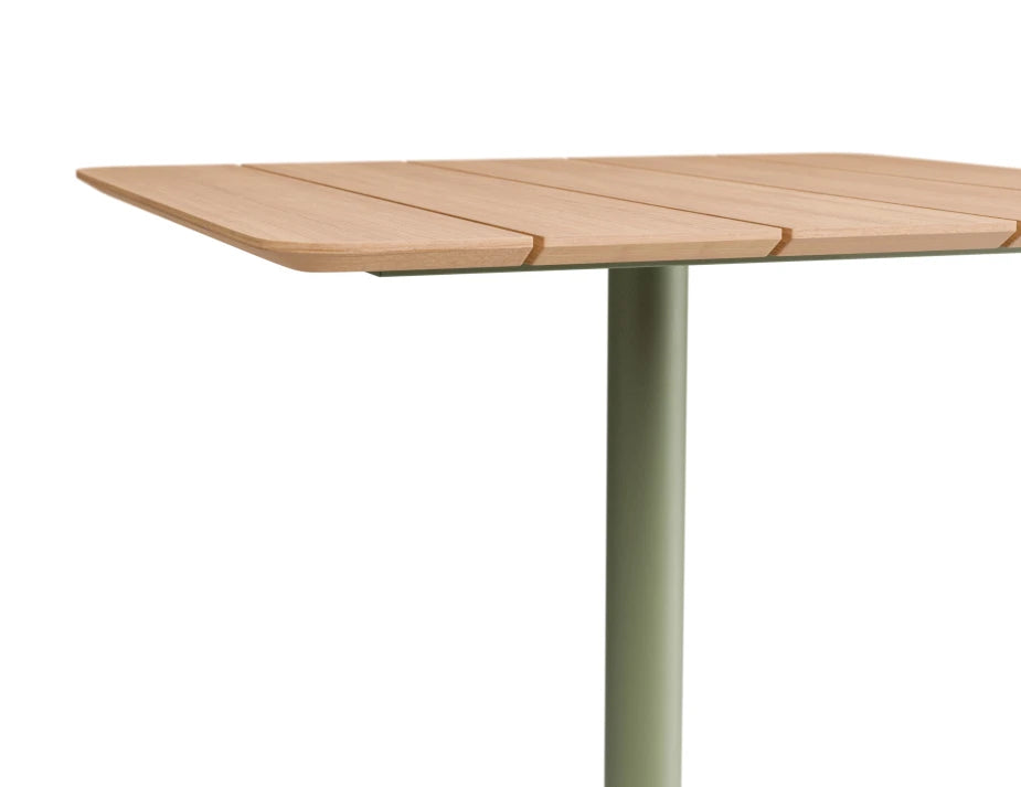 Roku High Bar Teak Table - Outdoor - Eucalyptus Green