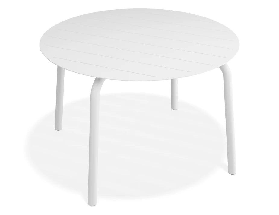 Roku Round Dining Table 120cm - Outdoor - White