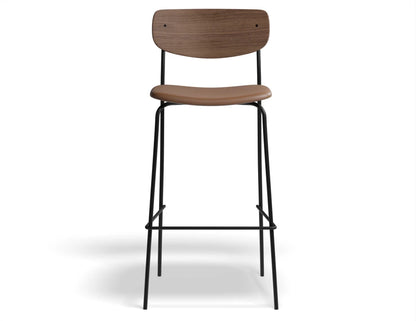 Rylie Bar Stool - American Walnut - Upholstered