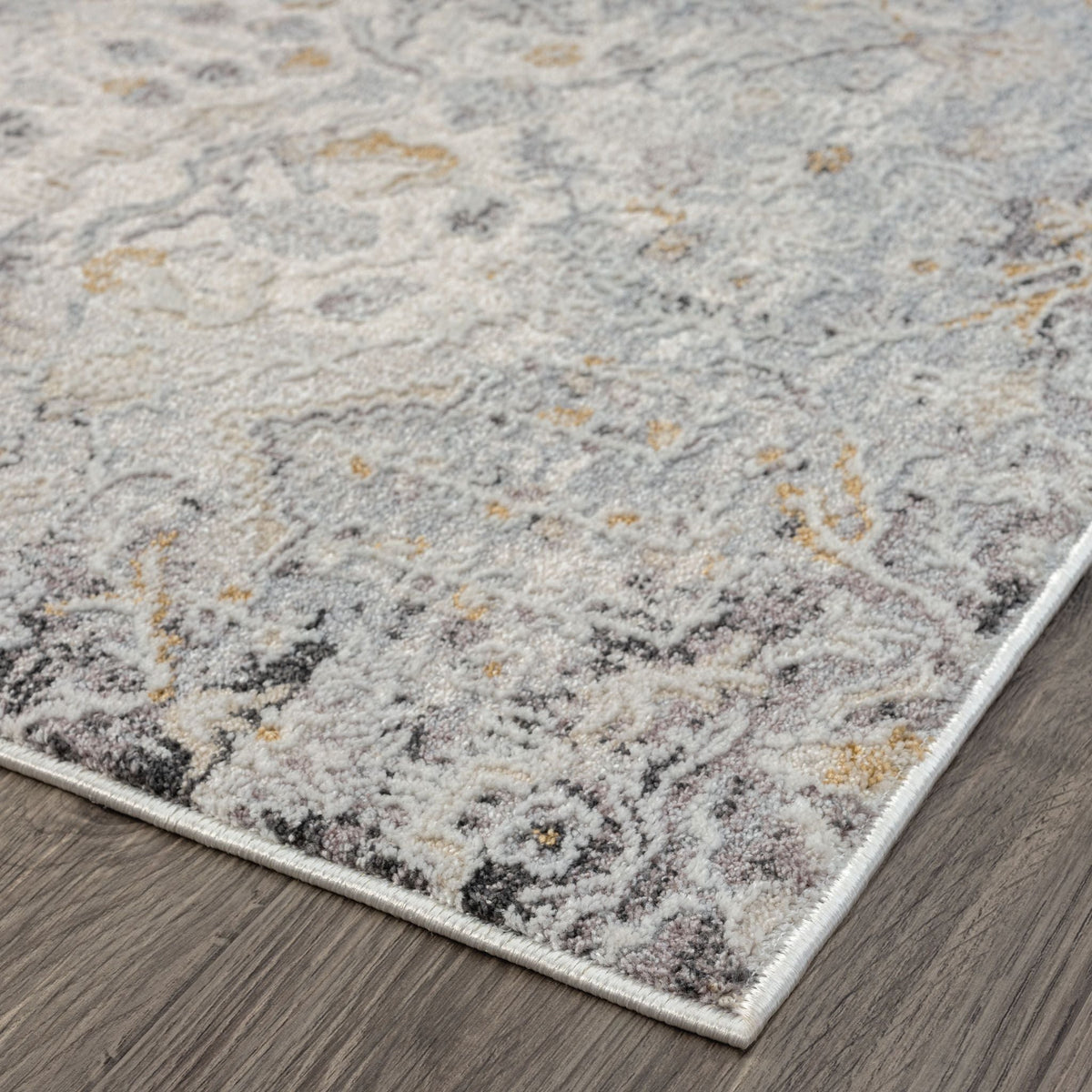 Easton 462 Silver Abstract, Transitional Hallway Runner
