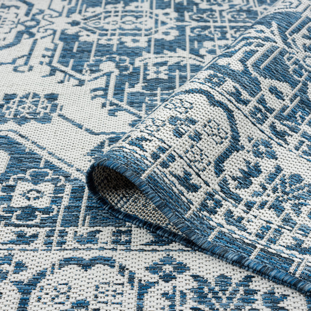 Patio 455 Denim Indoor Outdoor Indoor/Outdoor, Flatweave Rug