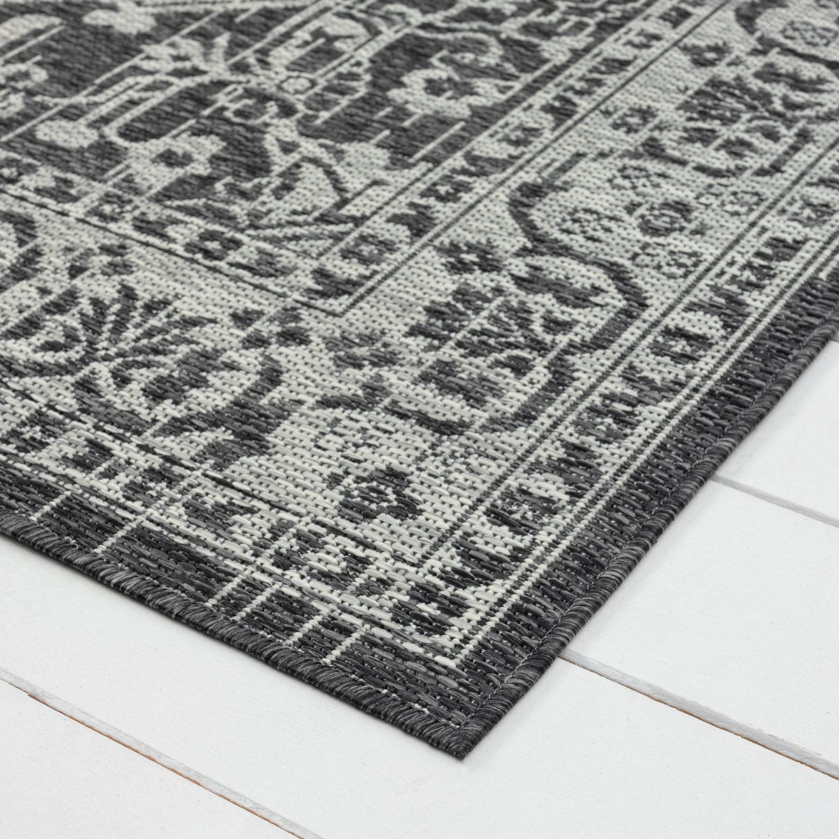 Alfresco 424 Slate Indoor Outdoor Indoor/Outdoor, Flatweave Hallway Runner