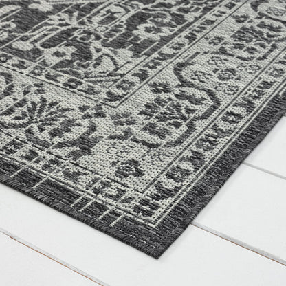 Alfresco 424 Slate Indoor Outdoor Indoor/Outdoor, Flatweave Hallway Runner