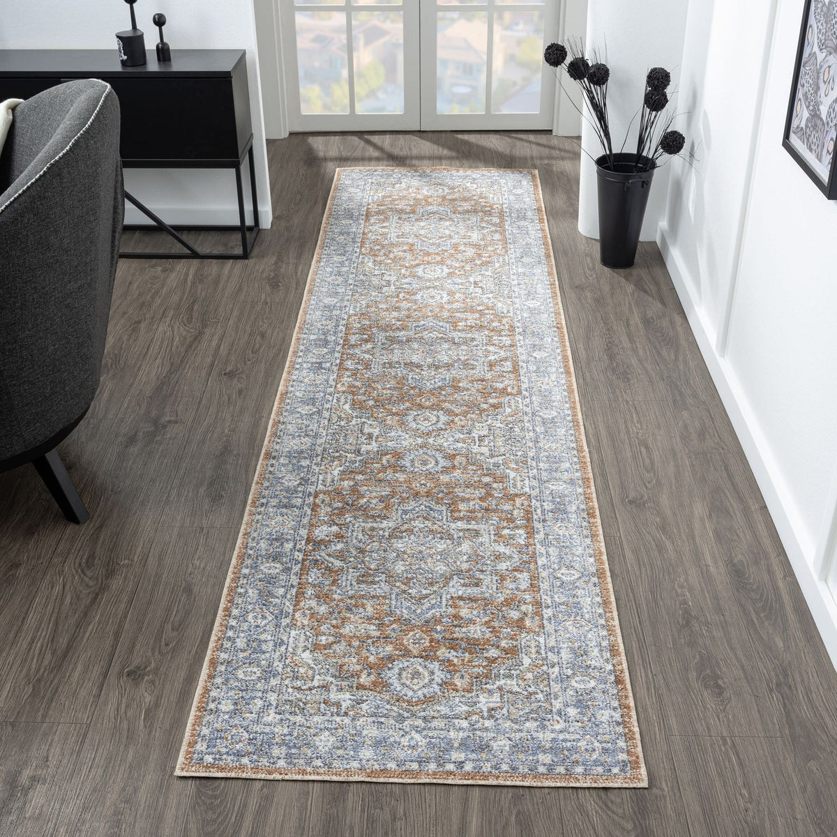 Easy 366 Indigo Transitional Hallway Runner