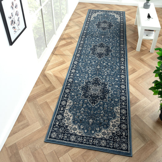 Sahara 895 Navy Traditional Hallway Runner