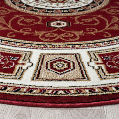 Estate 511 Red Traditional, Classic Round Rug