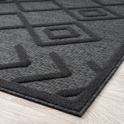 Calm 416 Charcoal Geometric Rug