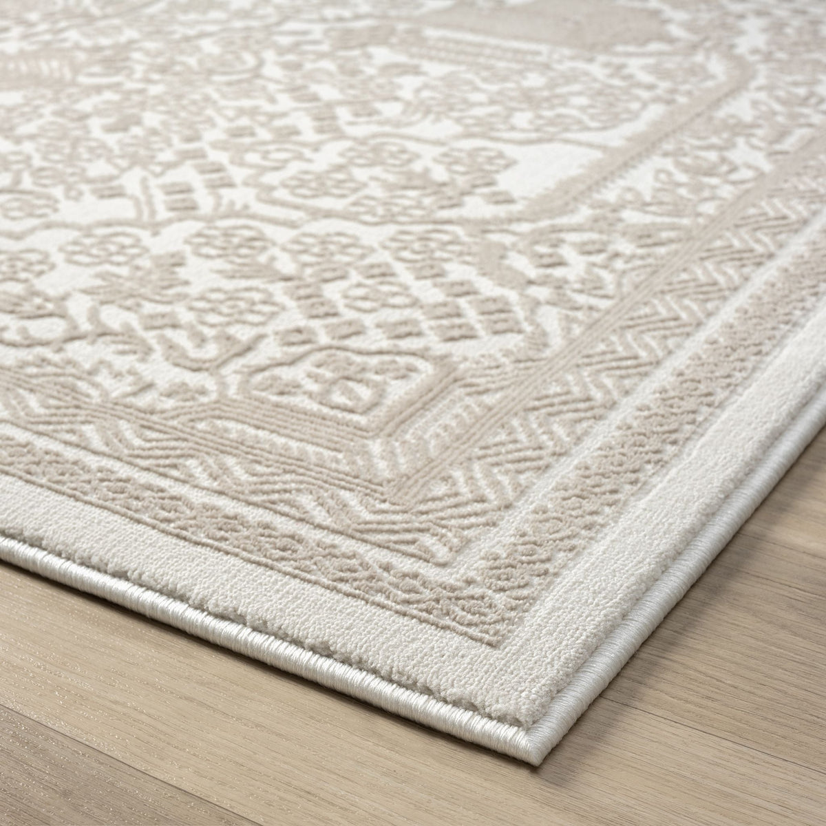 Fable 472 Sand Abstract, Modern Hallway Runner