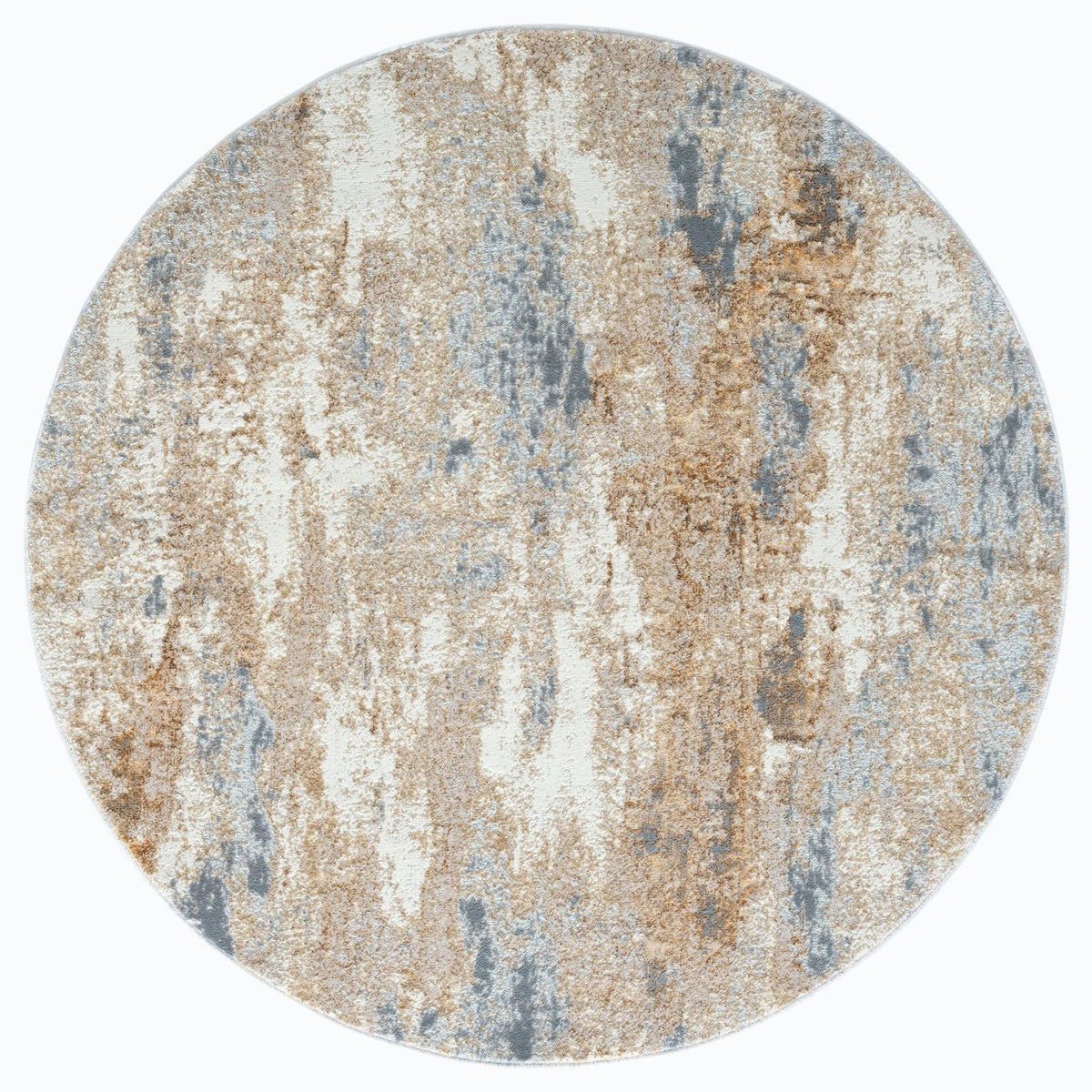 Amber 187 Taupe Abstract, Geometric Round Rug