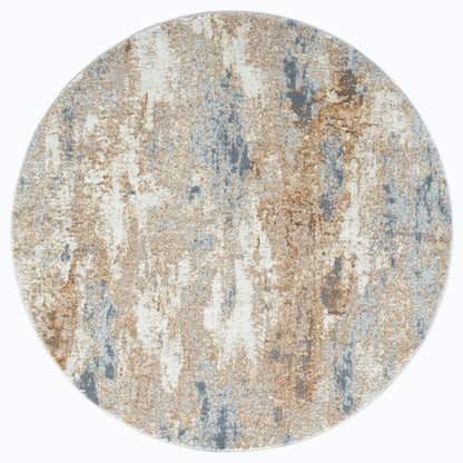 Amber 187 Taupe Abstract, Geometric Round Rug