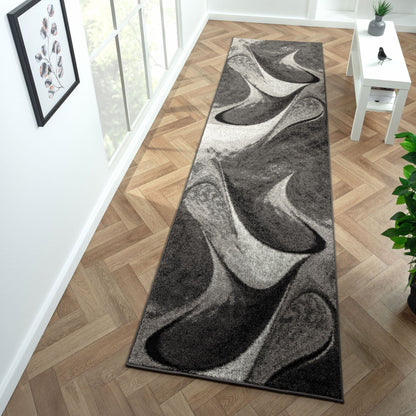 Adore 2316 Grey Abstract Hallway Runner