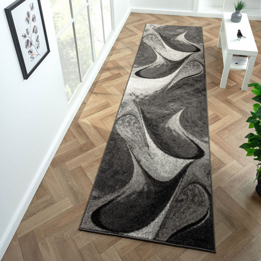 Adore 2316 Grey Abstract Hallway Runner