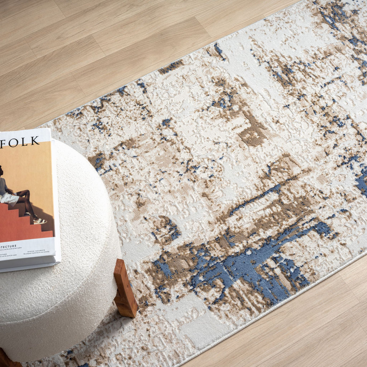 Fable 475 Arctic Abstract, Modern Hallway Runner