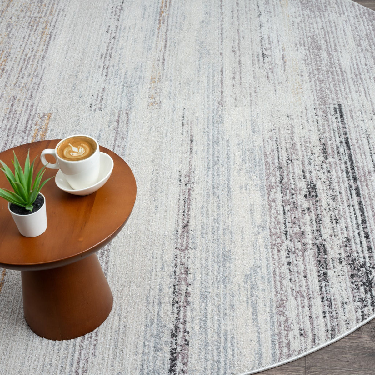 Easton 469 Cloud Abstract, Transitional Round Rug
